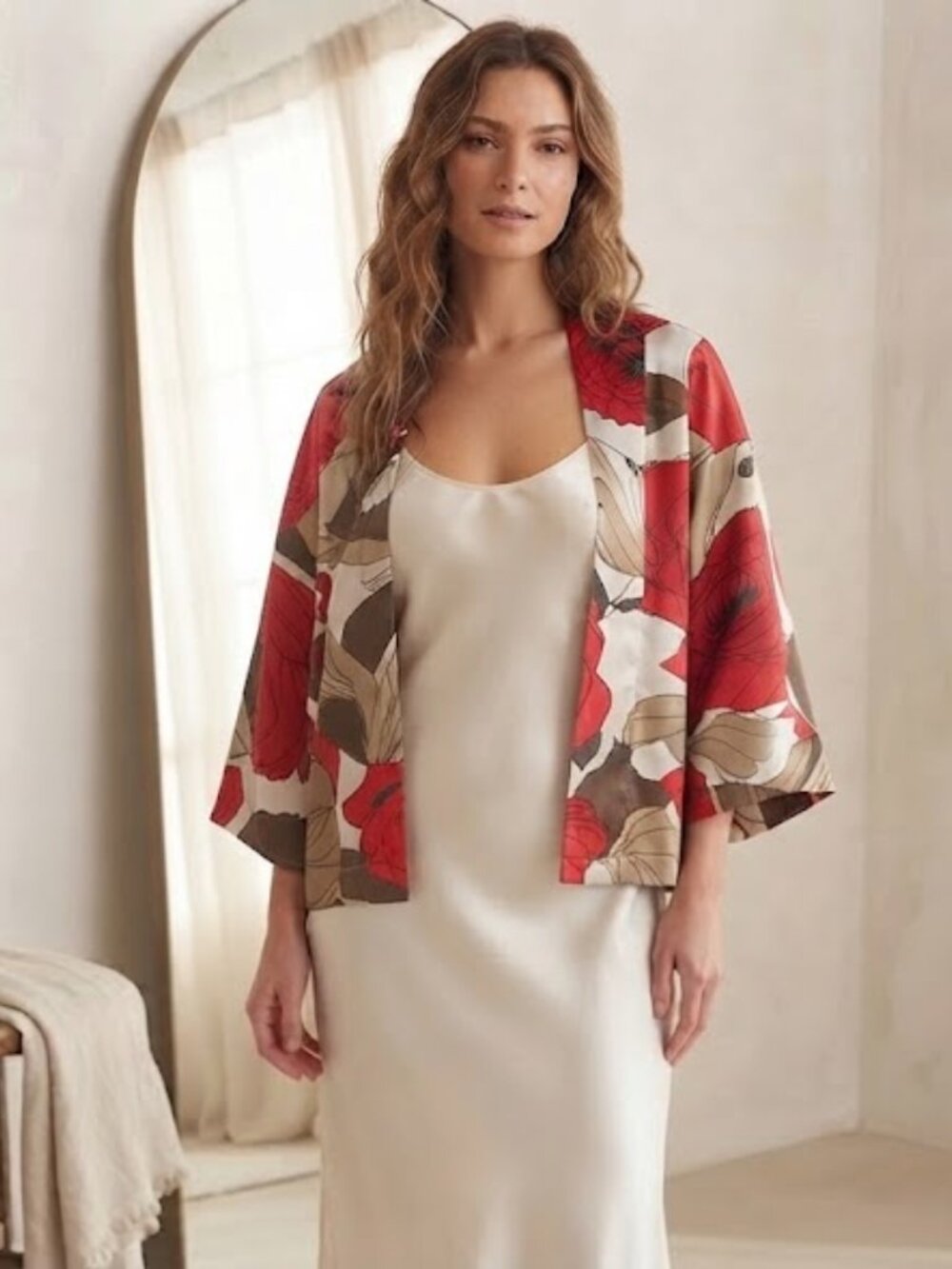 Rose Floral Satin Robe